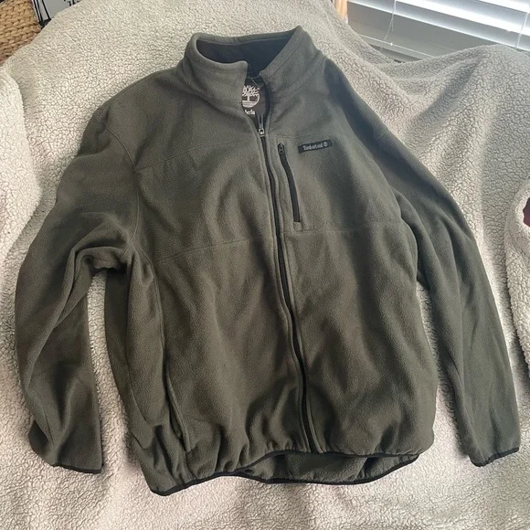 Men's Olive Green Fleece Timberland Jacket XL - Picture 1 of 4